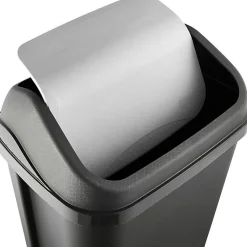 Poubelle plastique à couvercle basculant 50 litres - Gris Foncé