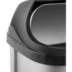 Poubelle plastique à couvercle coulissant 50 litres - Gris Clair