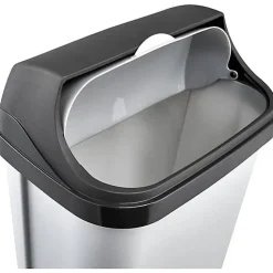 Poubelle plastique à couvercle coulissant 10 litres - Gris Clair