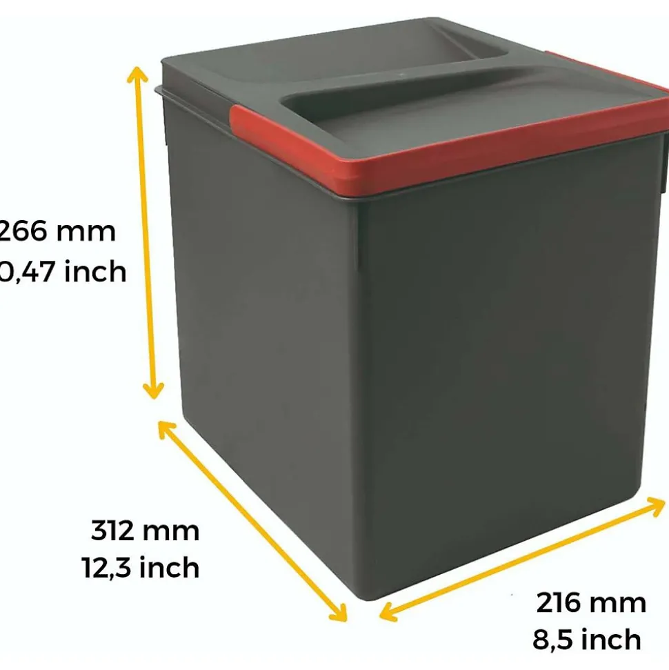 Poubelle pour tiroir de cuisine 15 litres Recycle