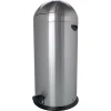 Poubelle professionnelle à pédale en acier 52 litres - Argent