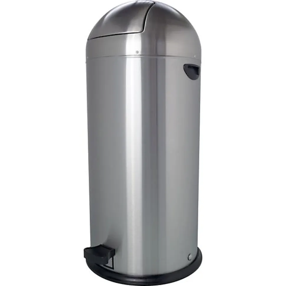 Poubelle professionnelle à pédale en acier 52 litres - Argent