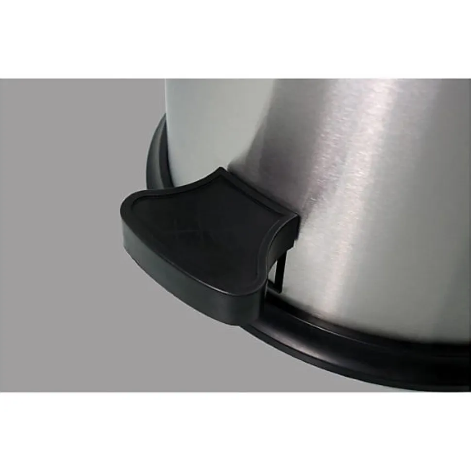 Poubelle professionnelle à pédale en acier 52 litres - Argent