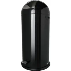 Poubelle professionnelle à pédale en acier 52 litres - Noir
