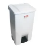 Poubelle professionnelle à pédale 80 L - couvercle blanc