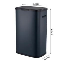 Poubelle push inox PORTLAND gris 60L