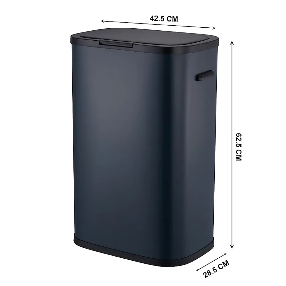 Poubelle push inox PORTLAND gris 60L