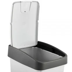 Poubelle Rectangulaire à couvercle basculant 45 litres - Argent
