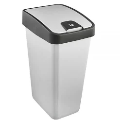 Poubelle Rectangulaire à couvercle basculant 45 litres - Argent