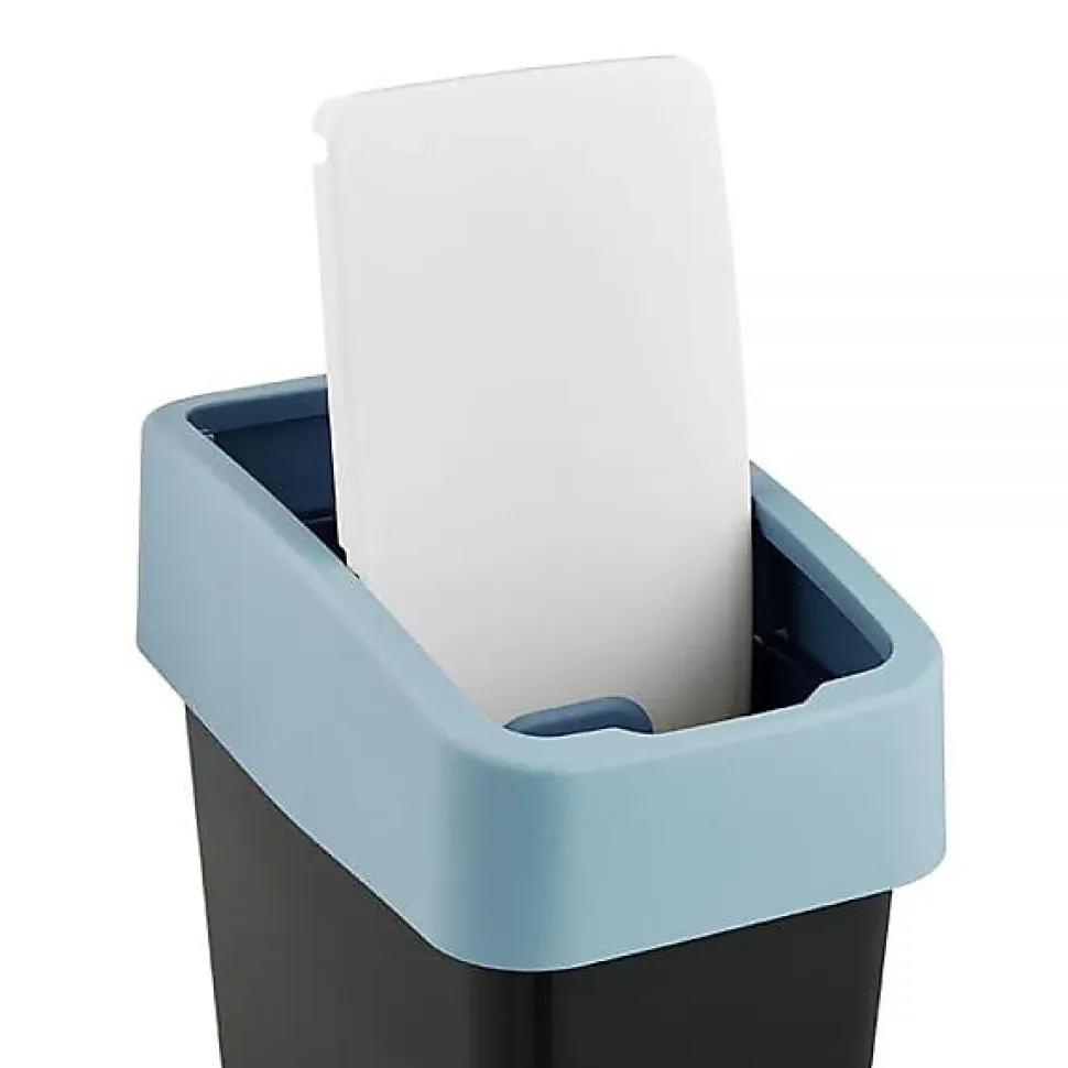 Poubelle Rectangulaire à couvercle basculant 10 litres - Bleu