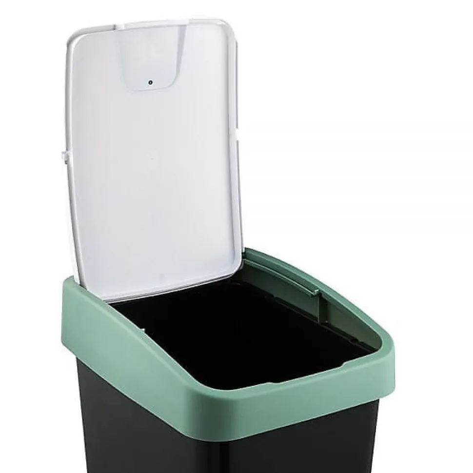 Poubelle Rectangulaire à couvercle basculant 45 litres - Vert
