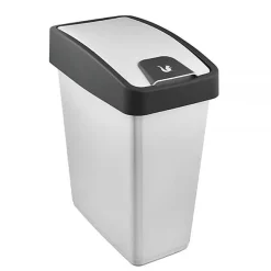 Poubelle Rectangulaire à couvercle basculant 25 litres - Argent
