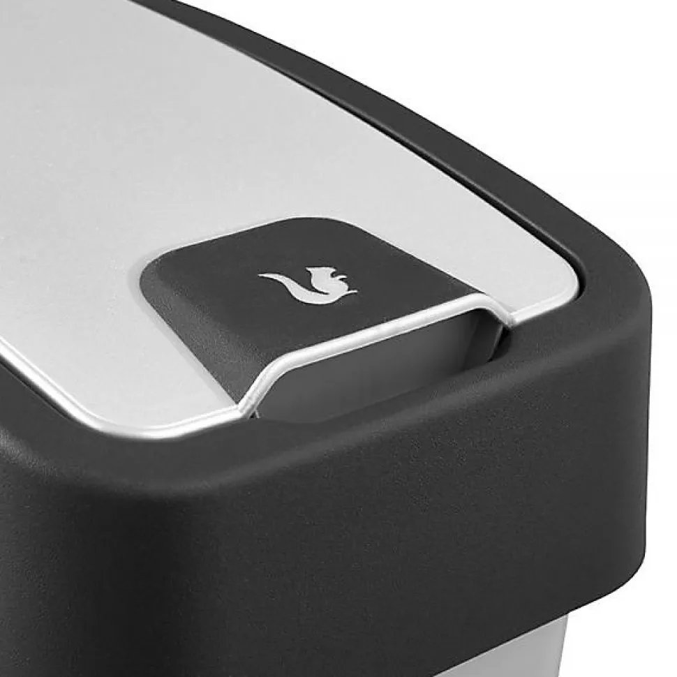 Poubelle Rectangulaire à couvercle basculant 10 litres - Argent