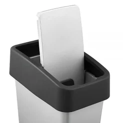 Poubelle Rectangulaire à couvercle basculant 10 litres - Argent
