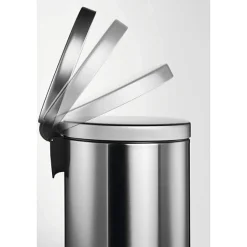 Poubelle ronde à pédale en acier inoxydable 30 litres