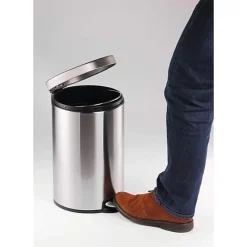 Poubelle ronde à pédale en acier inoxydable 30 litres