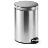 Poubelle ronde à pédale en acier inoxydable 12 litres