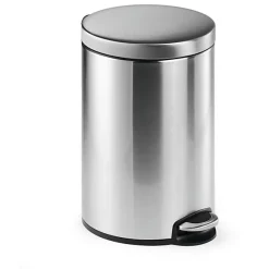 Poubelle ronde à pédale en acier inoxydable 12 litres