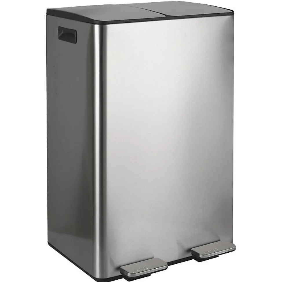 Poubelle tri Sélectif ALIYA 60L (2x30L) Acier Brossé Spirella