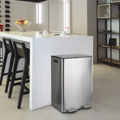 Poubelle tri Sélectif ALIYA 60L (2x30L) Acier Brossé Spirella