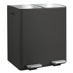 Poubelle Tri Sélectif ALIYA 40L (2x20L) Acier Noir mat Spirella