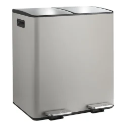 Poubelle tri Sélectif ALIYA 40L (2x20L) Acier Taupe mat Spirella