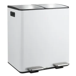 Poubelle tri sélectif ALIYA 40L (2x20L) Acier Blanc mat Spirella