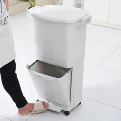 Poubelle tri sélectif avec roulettes VALORIS 45L