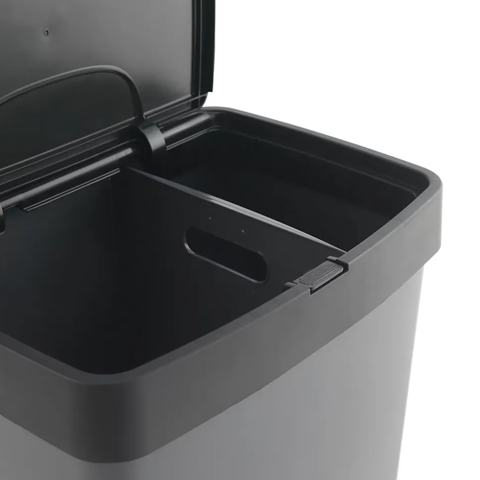 Poubelle verticale WellHome 70 L, 2 compartiments, corbeille à papier, 76 cm