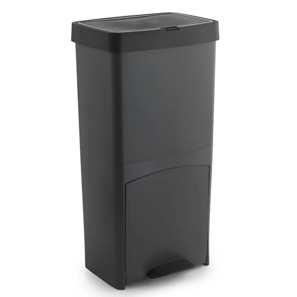 Poubelle verticale WellHome 70 L, 2 compartiments, corbeille à papier, 76 cm