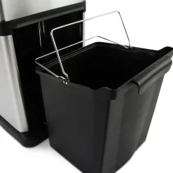 Poubelle 1x18 Litres et 1x16 Litres, Capacite totale 34 Litres, Ouverture avec pedale ou bouton