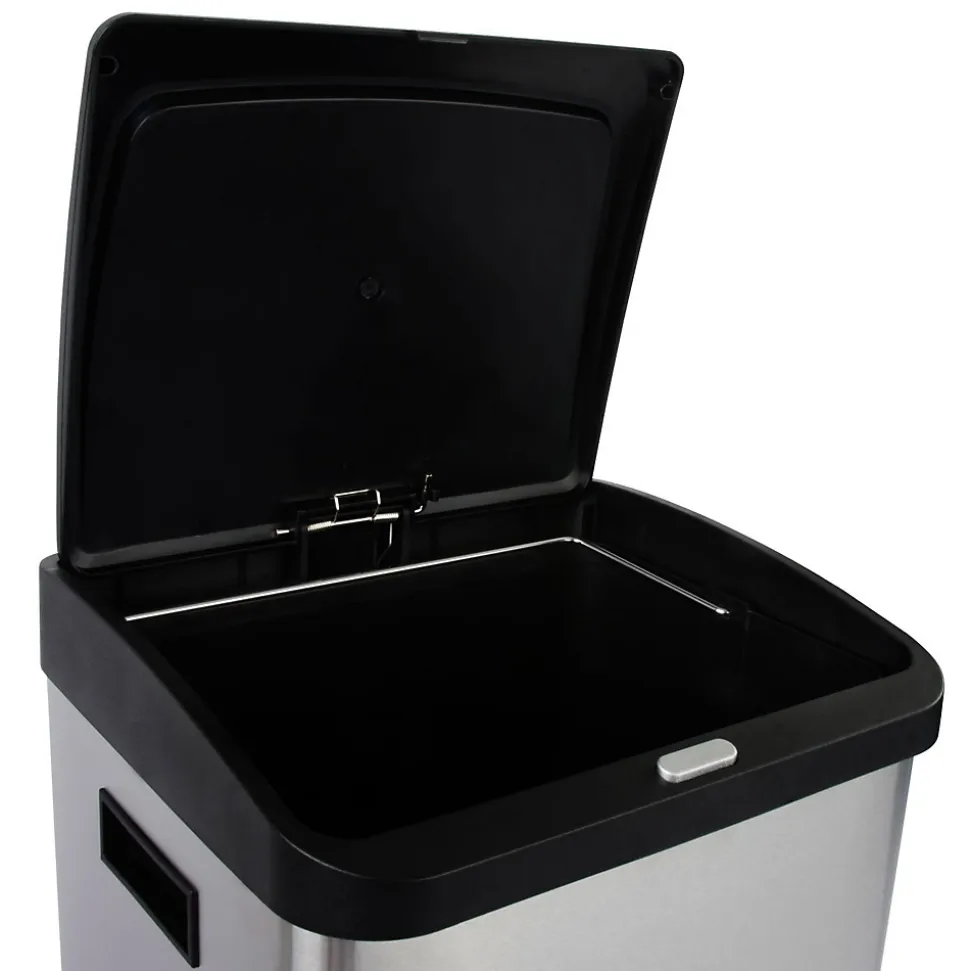 Poubelle 1x18 Litres et 1x16 Litres, Capacite totale 34 Litres, Ouverture avec pedale ou bouton