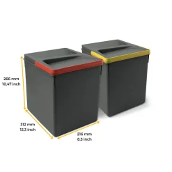 Poubelles pour tiroir de cuisine Recycle (Lot de 2)