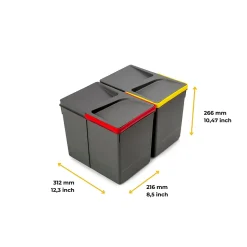 Poubelles pour tiroir de cuisine Recycle (Lot de 2)