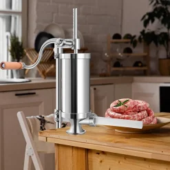 Poussoir a Saucisse Machine a Saucisse Manuelle en Acier Inoxydable et Aluminium avec Tubes de Renplissage Differents Diametres