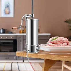 Poussoir a Saucisse Machine a Saucisse Manuelle en Acier Inoxydable et Aluminium avec Tubes de Renplissage Differents Diametres