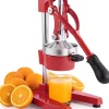 Presse-agrumes manuel professionnel à levier en acier rouge