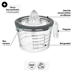 Presse-agrumes Néo 2 avec verre doseur, 500 ml - Gris- 5five