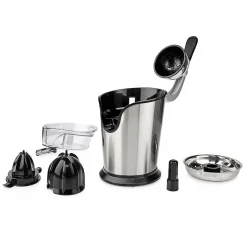 Presse-agrumes 100W Inox Silencieux Levier Bec Anti goutte 2 cones Haute Qualité NEDIS