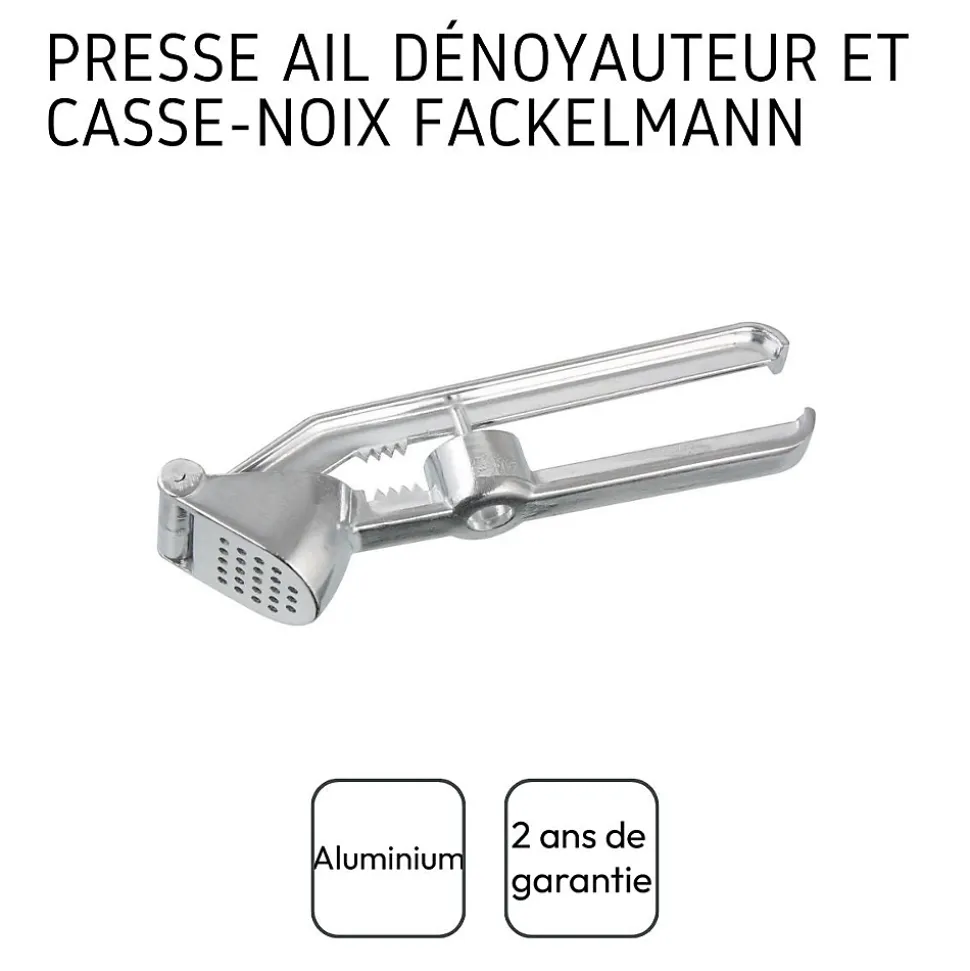 Presse-ail 3 en 1, dénoyauteur, casse-noix, presse-ail Fackelmann