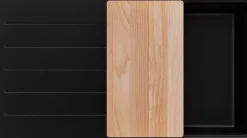 PRIMAGRAN Evier Cuisine en Granit Noir 90x50cm, Lavabo 1 bac + Kit de Vidage + Accessoires, Évier à Encastrer au meuble 60cm