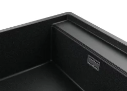 PRIMAGRAN Evier Sous Plan Graphite 56x53cm, Evier en Granit 1 bac + Kit de Vidage + Accessoires, Évier au meuble 60cm - Bergen