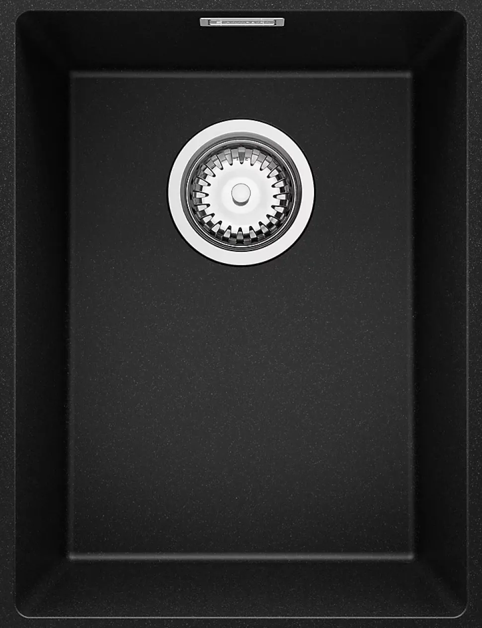 PRIMAGRAN Evier Sous Plan Noir 36x47cm, Evier en Granit 1 bac + Kit de Vidage, Évier au meuble 40cm - London