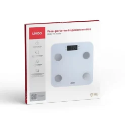 Pèse-personne impédancemètre LIVOO DOM427W Blanc 180 kg LCD 13 profils