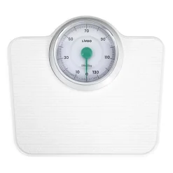 Pèse-personne mécanique Livoo DOM490 blanc plateau métal antidérapant 136 kg
