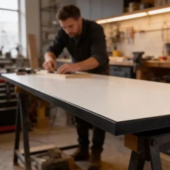 QUEST Profilé de finition pour meubles en PVC 18 mm - baguette de finition autocollante - gris, 5 m