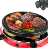 Raclette 4 personnes rouge avec plancha et poêlons amovibles
