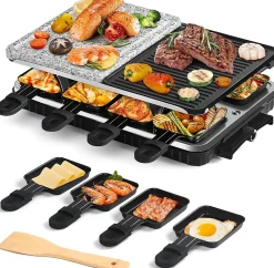 Raclette Cecotec 1400W 8 pers. avec grill et pierre