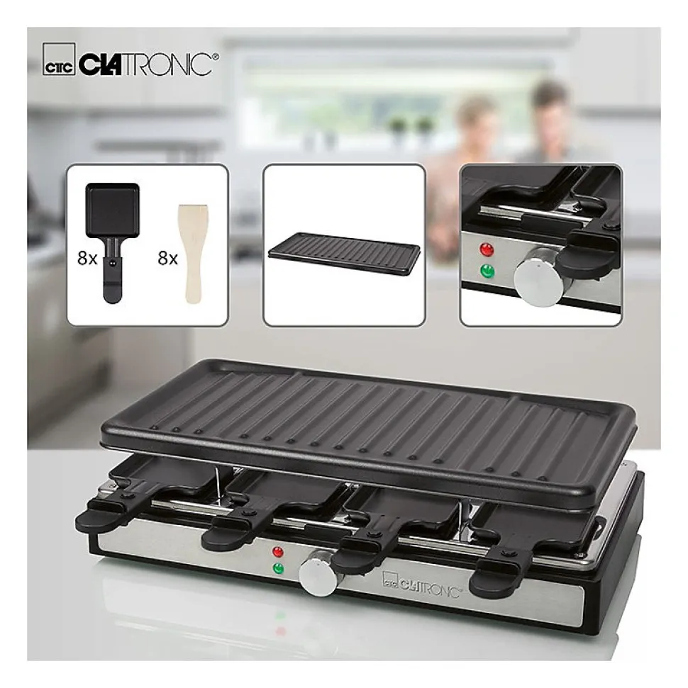 Raclette gril 8 personnes Clatronic RG 3757 Noir