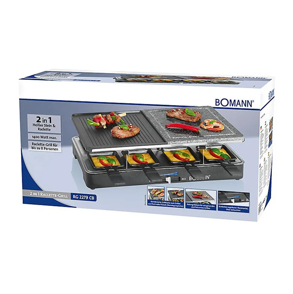 Raclette gril 8 personnes Bomann RG 2279 CB Noir